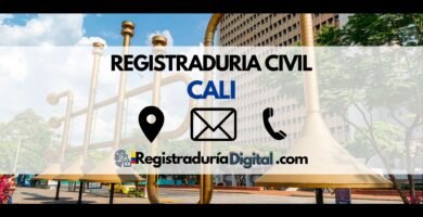 Vista de Cali con información de contacto de la Registraduría Civil.